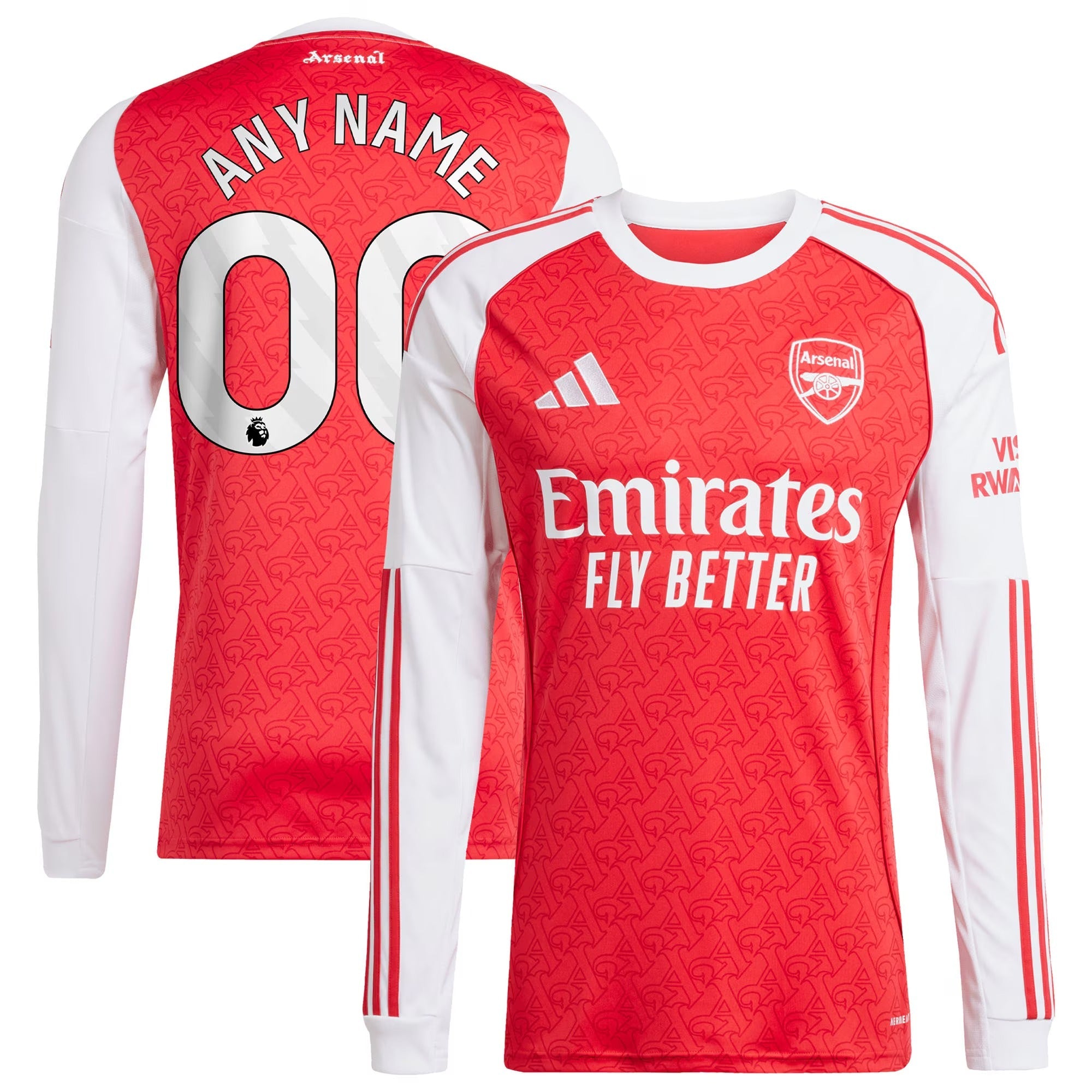 Arsenal Selfika 2025/26 Home Long Sleeve Custom Jersey - Red
