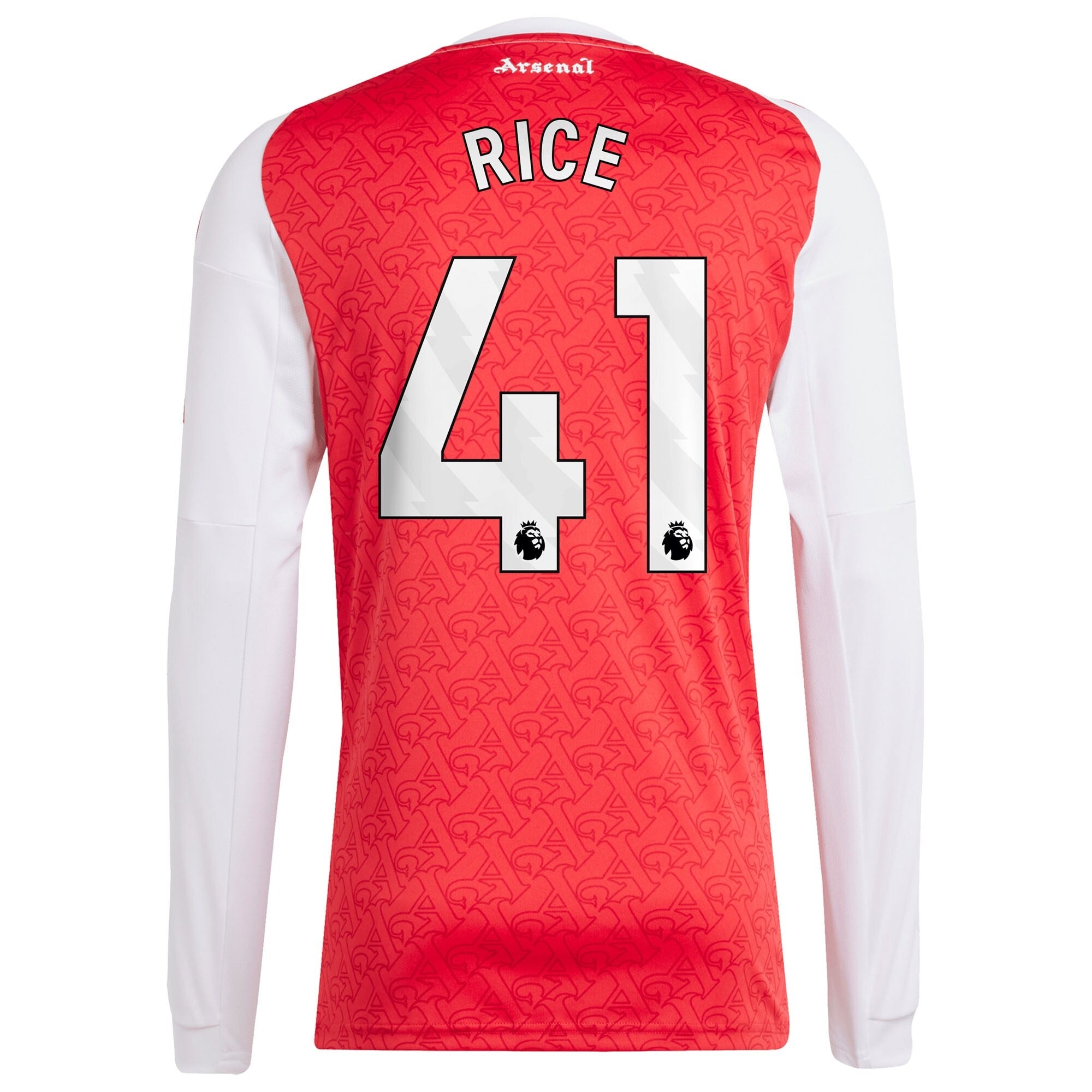 Declan Rice Arsenal Selfika 2025/26 Home Long Sleeve Player Jersey - Red