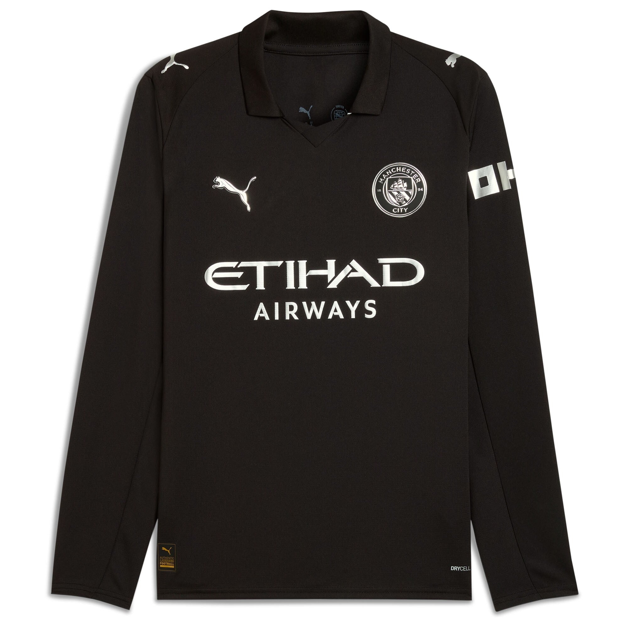Erling Haaland Manchester City Selfika 2025/26 Away Long Sleeve Player Jersey - Black