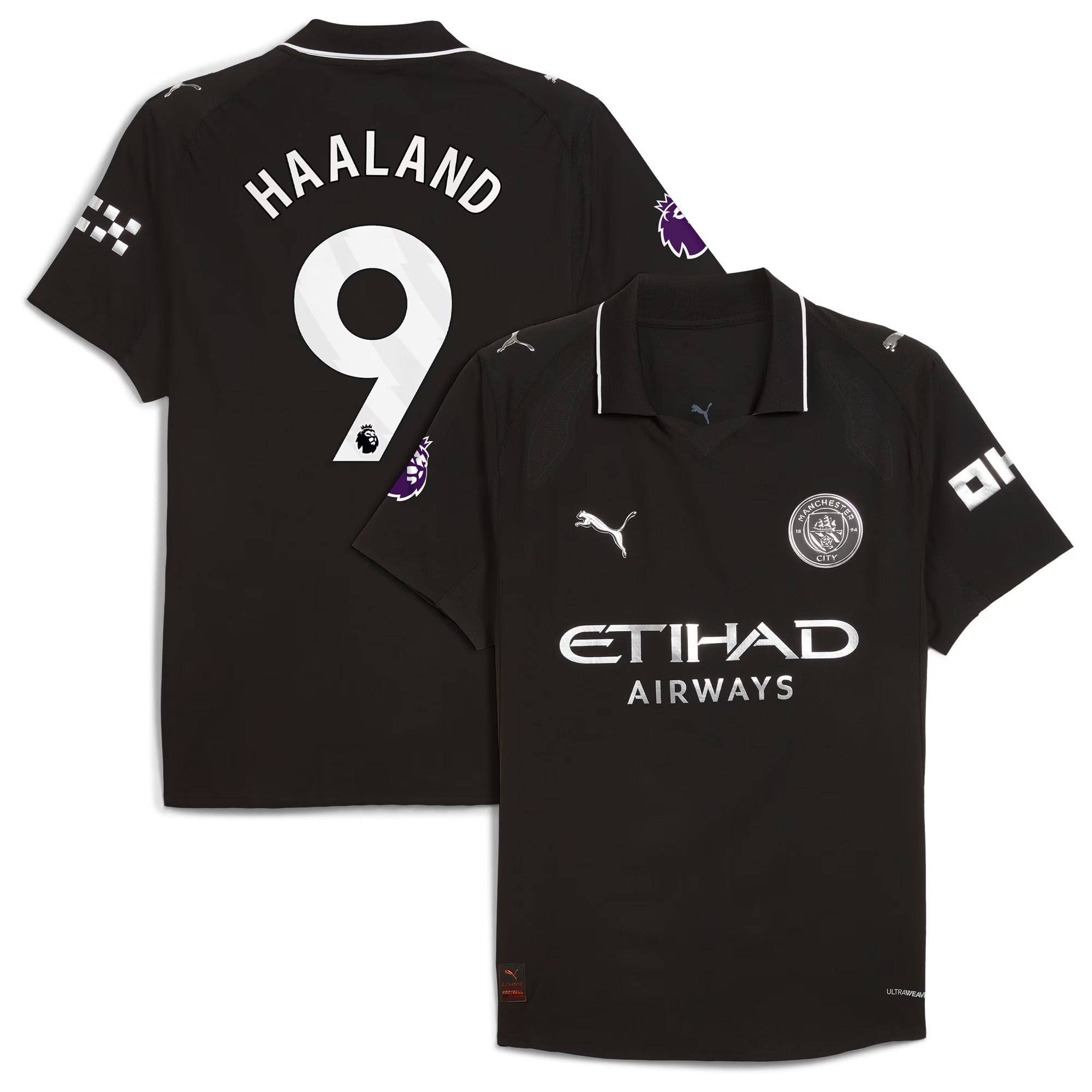 Erling Haaland Manchester City Selfika 2025/26 Away Player Jersey - Black