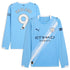 Erling Haaland Manchester City Selfika 2025/26 Home Long Sleeve Player Jersey - Sky Blue