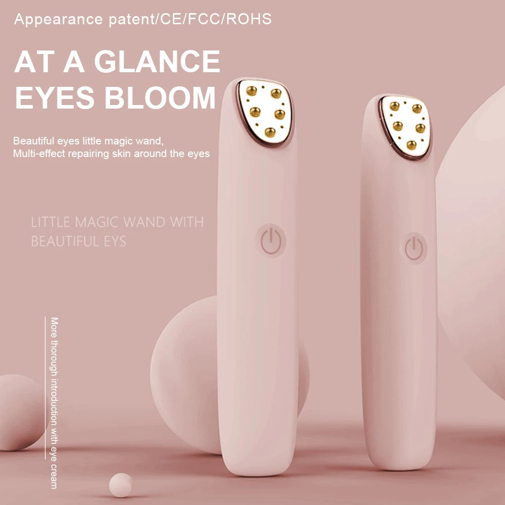Alwafore Electric Eye Massager Pen – RF, EMS Microcurrent, Red Light, Vibration, USB Rechargeable