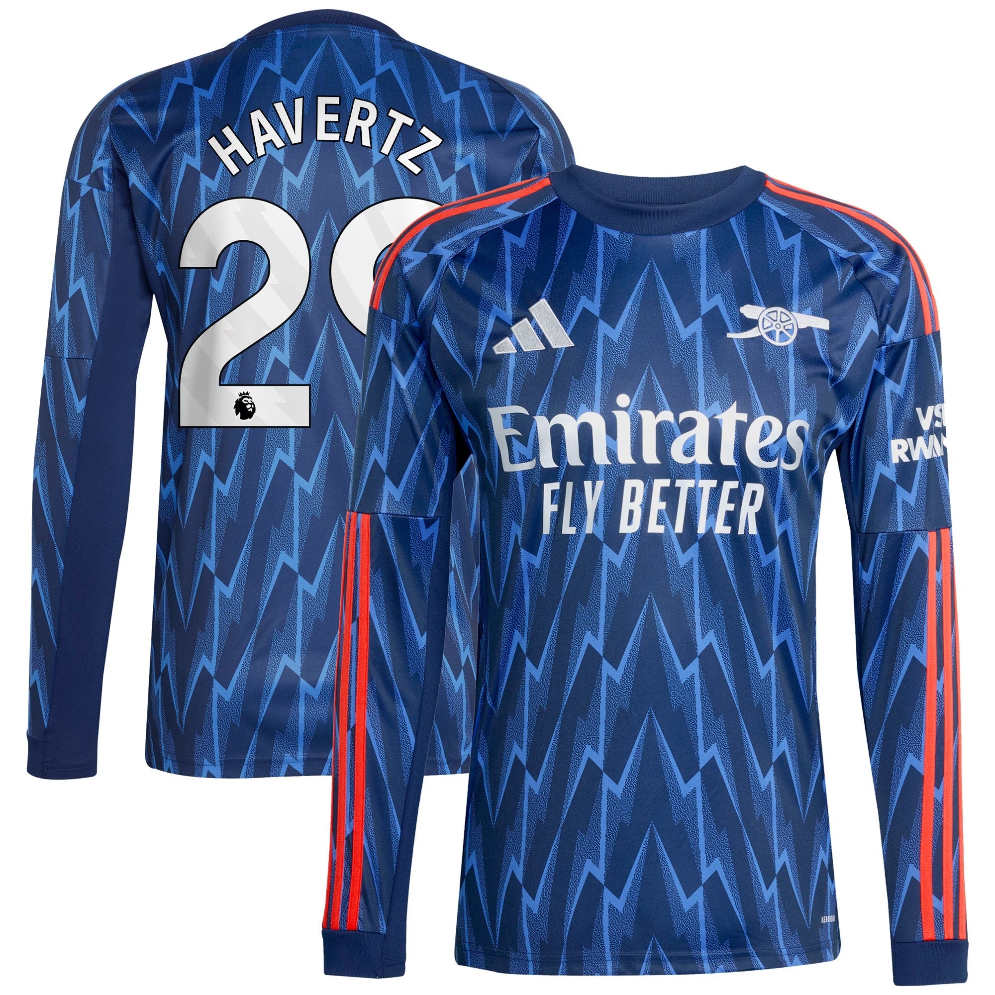 Kai Havertz Arsenal Selfika 2025/26 Away Long Sleeve Player Jersey - Blue