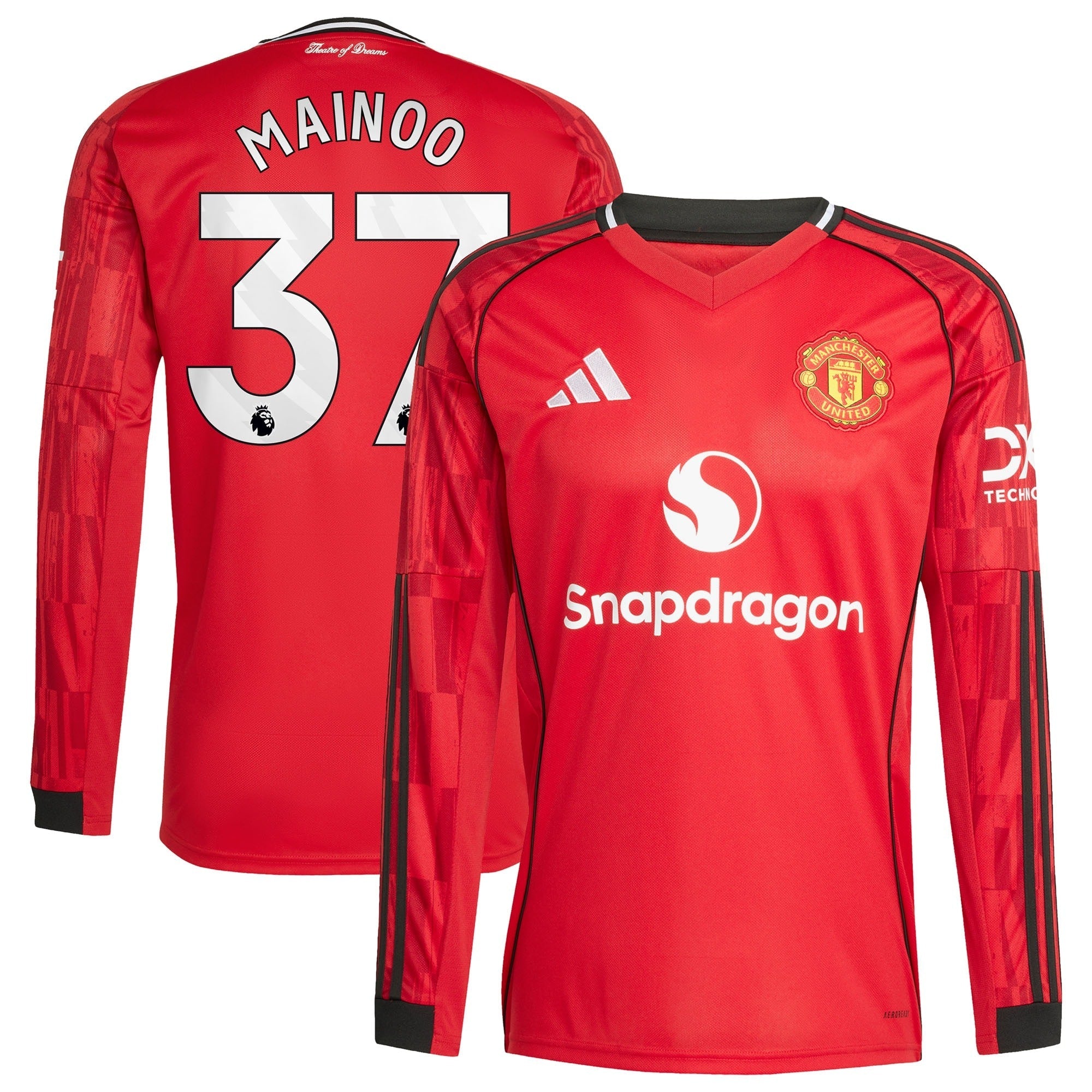 Kobbie Mainoo Manchester United Selfika Home 2025/26 Player Long Sleeve Jersey - Red
