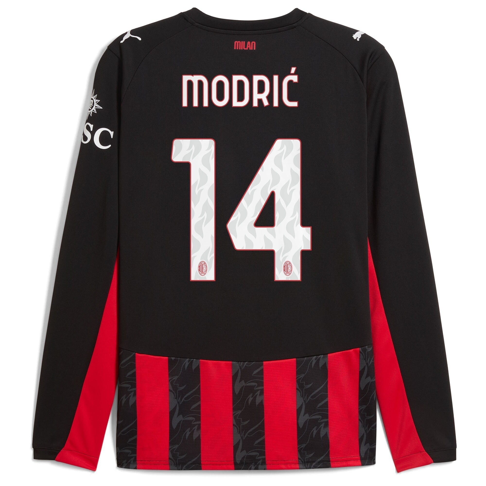 Luka Modric AC Milan Selfika 2025/26 Home Long Sleeve Jersey - Red