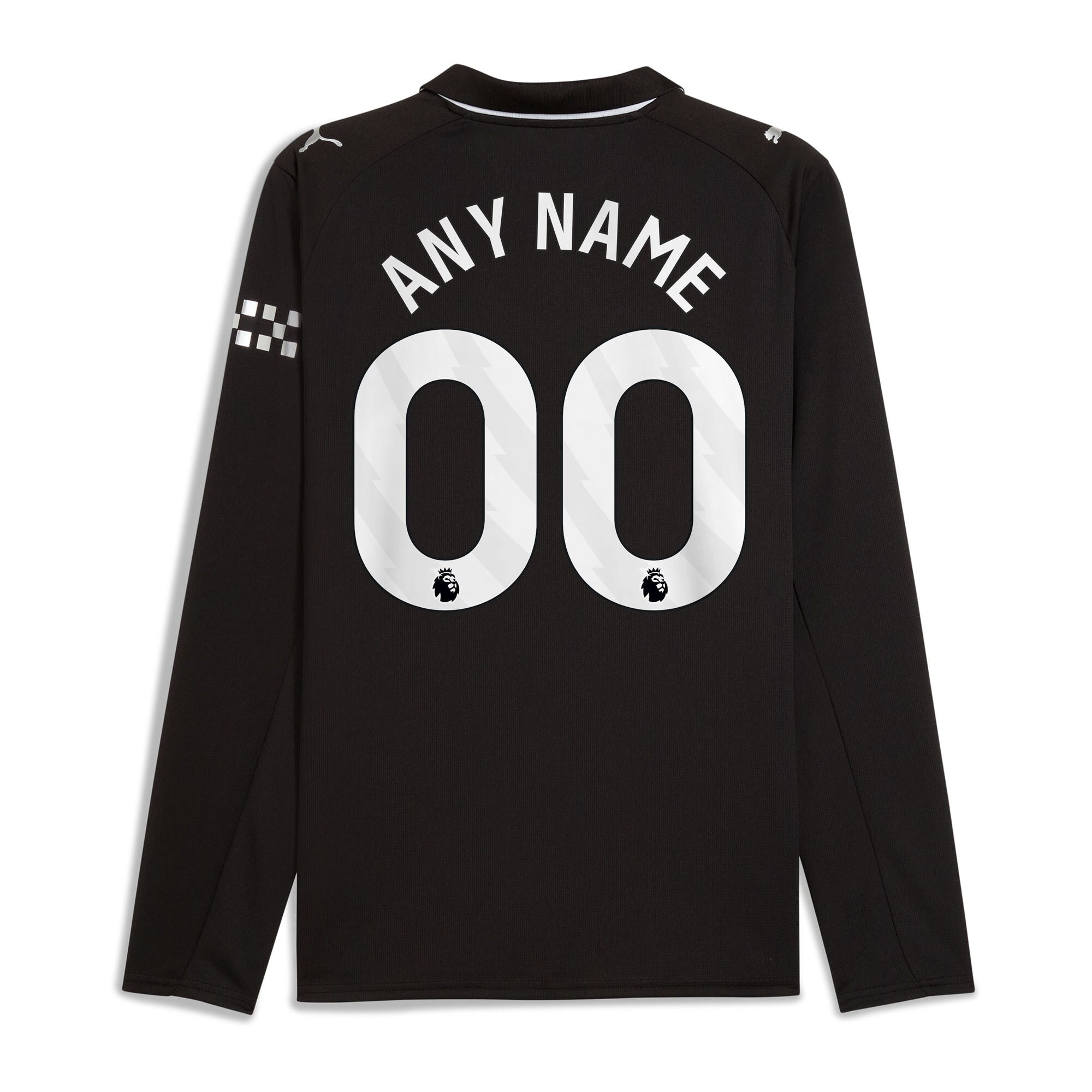 Manchester City Selfika 2025/26 Away Long Sleeve Custom Jersey - Black