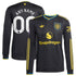 Manchester United Selfika 2025/26 Third Long Sleeve Custom Jersey - Black