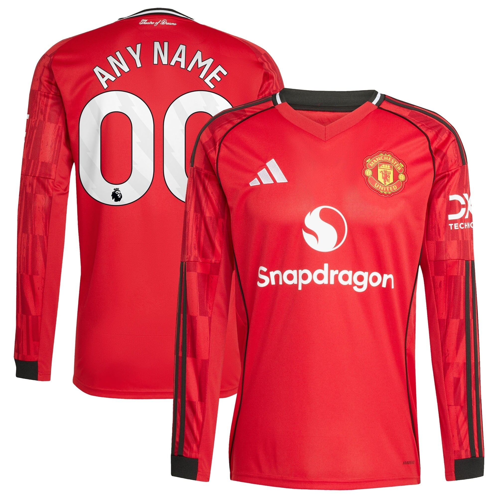 Manchester United Selfika Home 2025/26 Custom Long Sleeve Jersey - Red