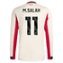 Mohamed Salah Liverpool Selfika 2025/26 Away Long Sleeve Player Jersey - White