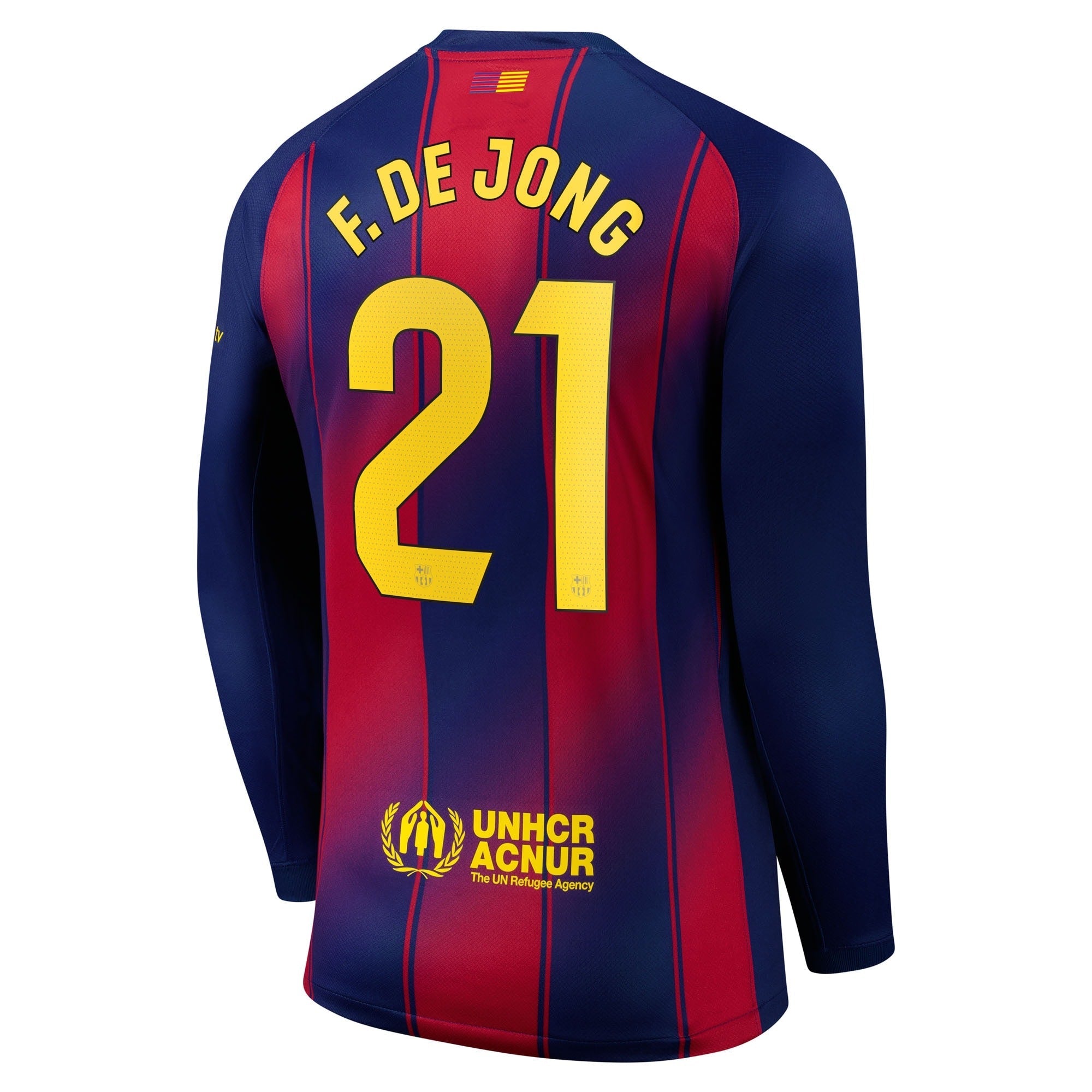 Selfika Frenkie de Jong Barcelona 2025/26 Home Long Sleeve Jersey - Navy