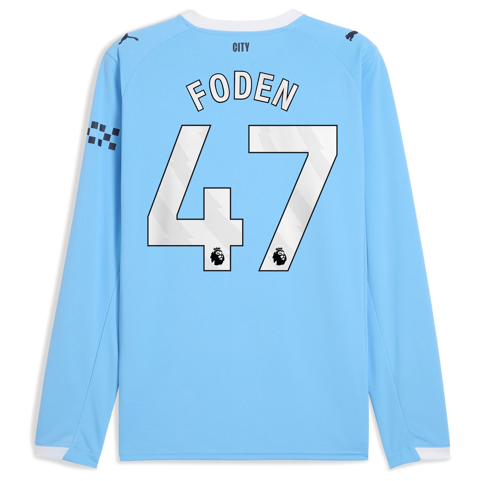Phil Foden Manchester City Selfika 2025/26 Home Long Sleeve Player Jersey - Sky Blue