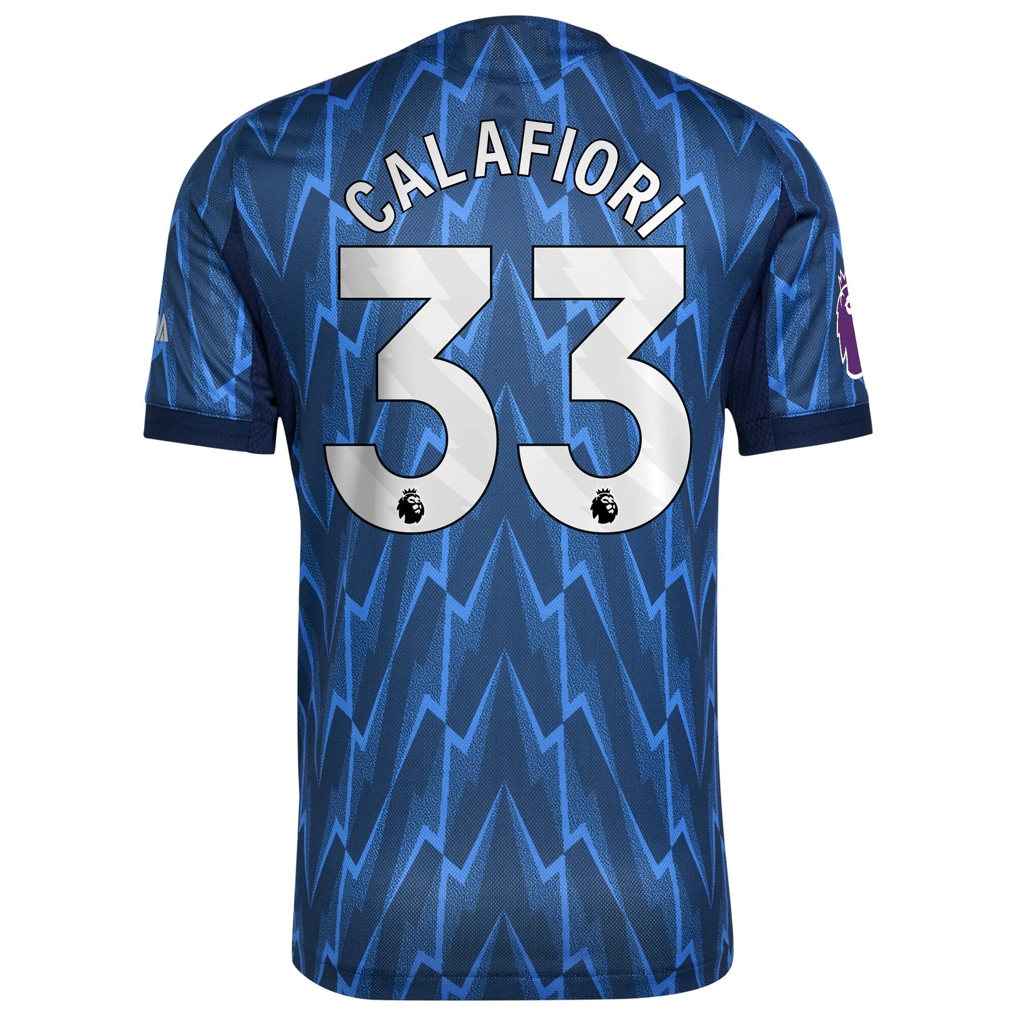 Riccardo Calafiori Arsenal Selfika 2025/26 Away Player Jersey - Blue