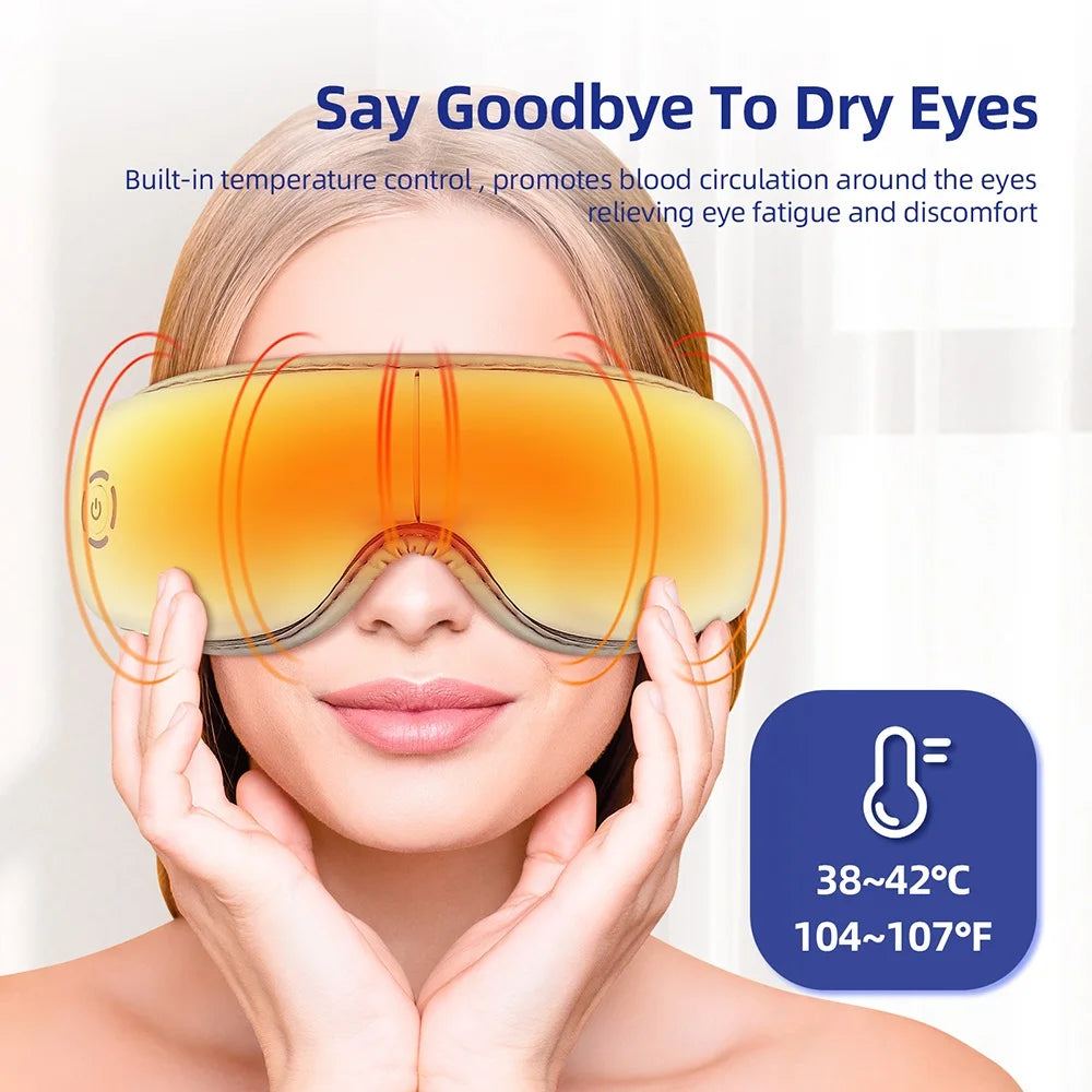 foreverlily 3D Airbag Vibration Eye Massager – Heating, Kneading Relaxation Aid with Built-in Music