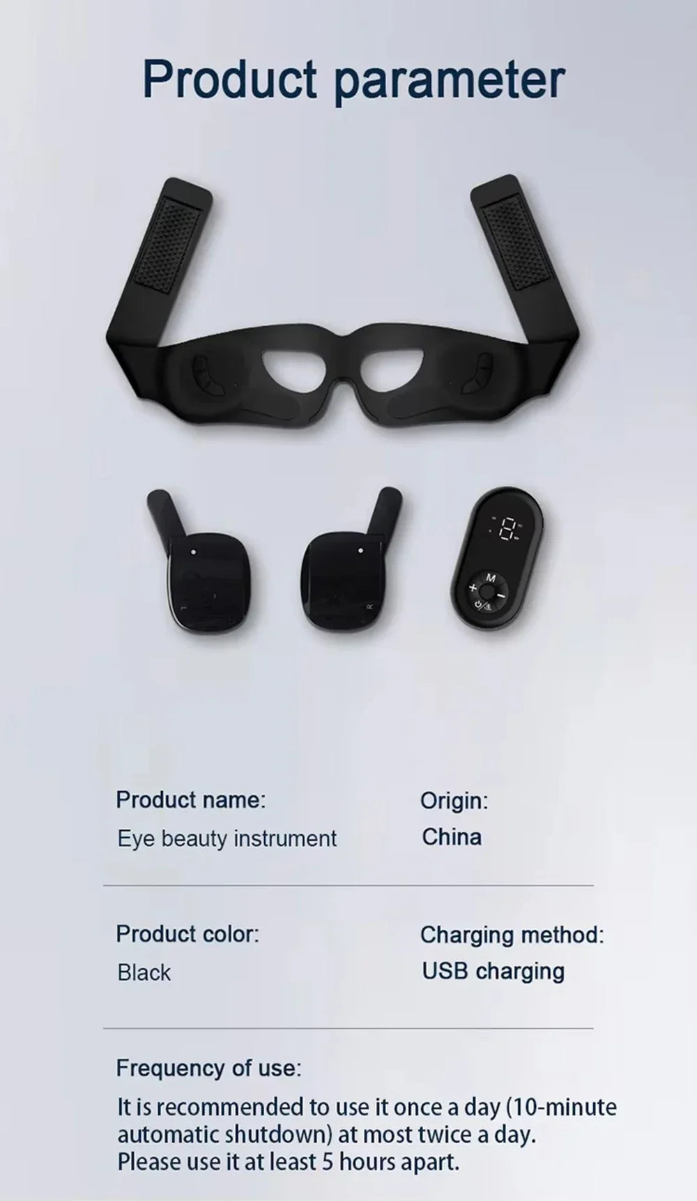 DH Beauty Wearable EMS Eye Massager Mask – Heated, Anti-Wrinkle Appearance, Dark Circle & Puffiness Relief