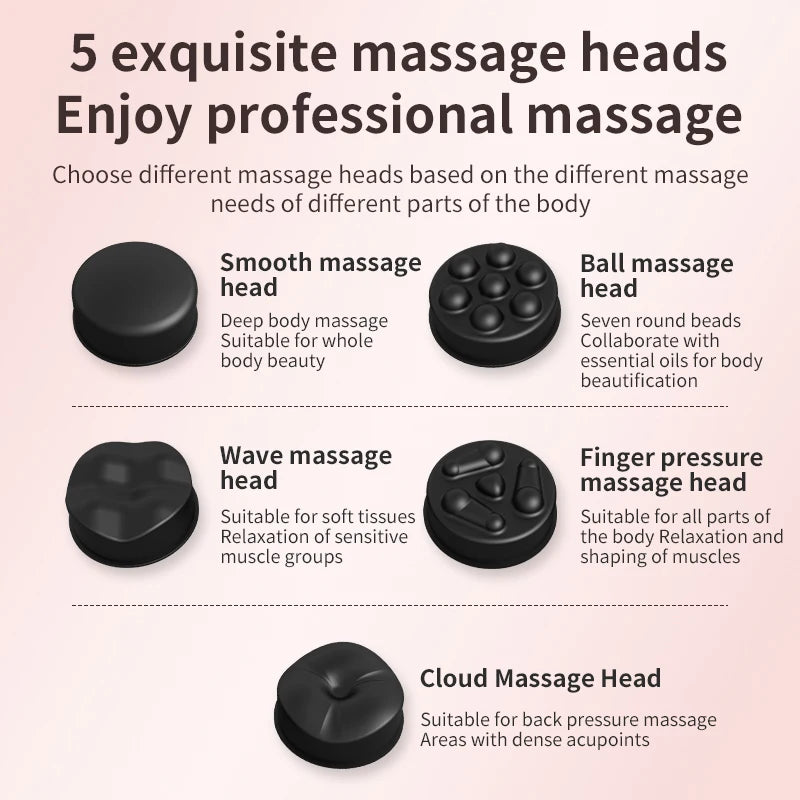 Windaily Cordless Rechargeable Body Massager & Sculpting Tool – 5 Heads, Toning