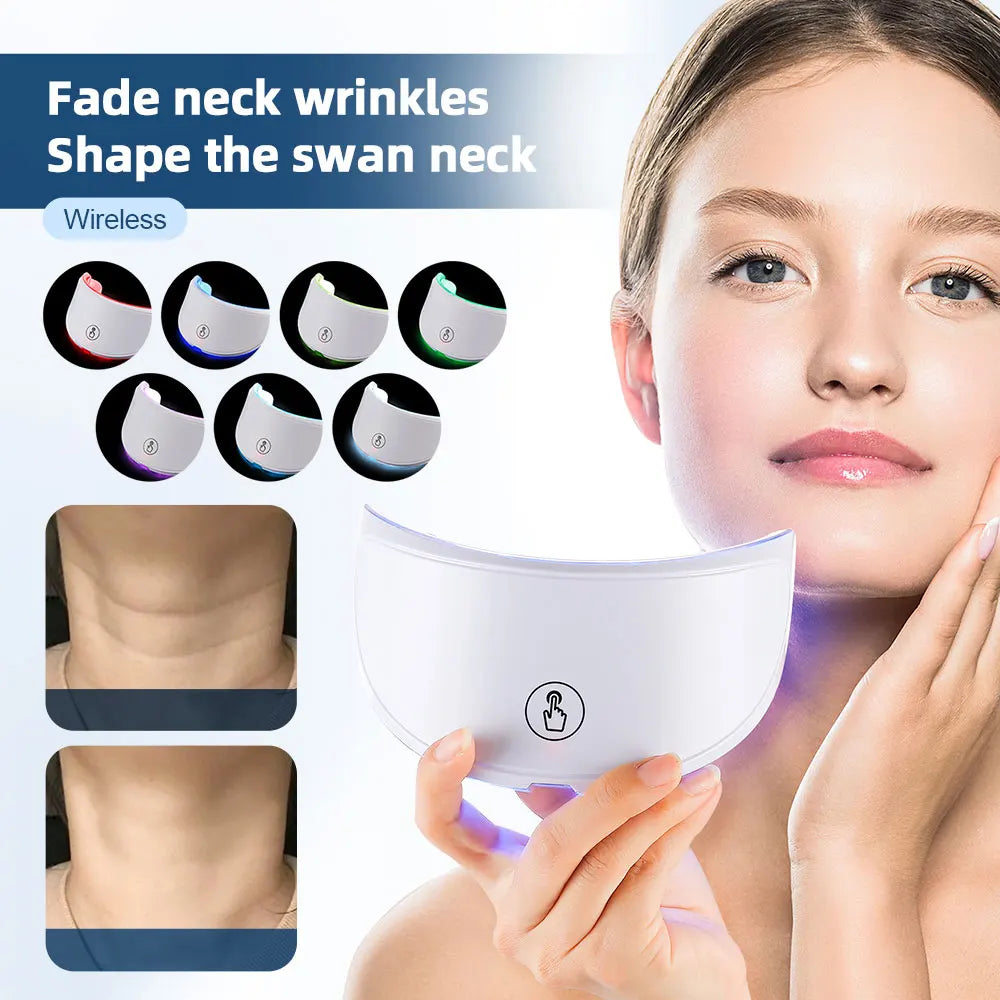 foreverlily 7-Color LED Light Therapy Mask – Facial & Neck Skin Care Massager (Electric)