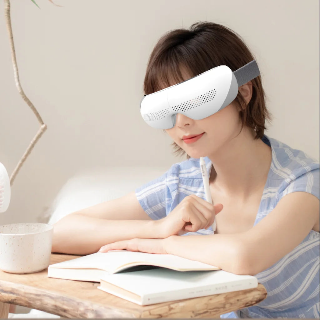 VIMYSHOW Portable Visible Eye Massager – Airbag Kneading, Hot Compress, Bluetooth Music Relaxation Sleep Mask