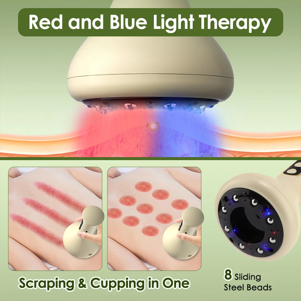 Hailicare Intelligent Cupping & Gua Sha Instrument – 9-Level Heat, Vacuum Suction, LED Light Therapy