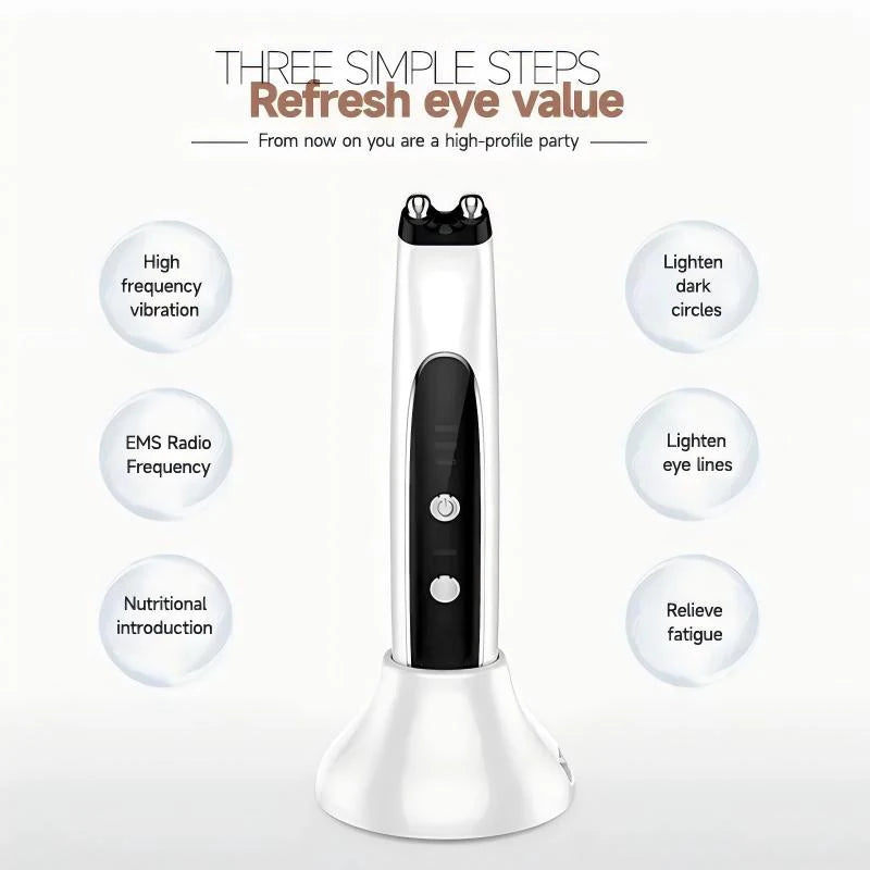 WEILIXUN EMS Microcurrent and Vibration Eye Massager – Skin Tightening Appearance and Eyebrow Lift Beauty Tool