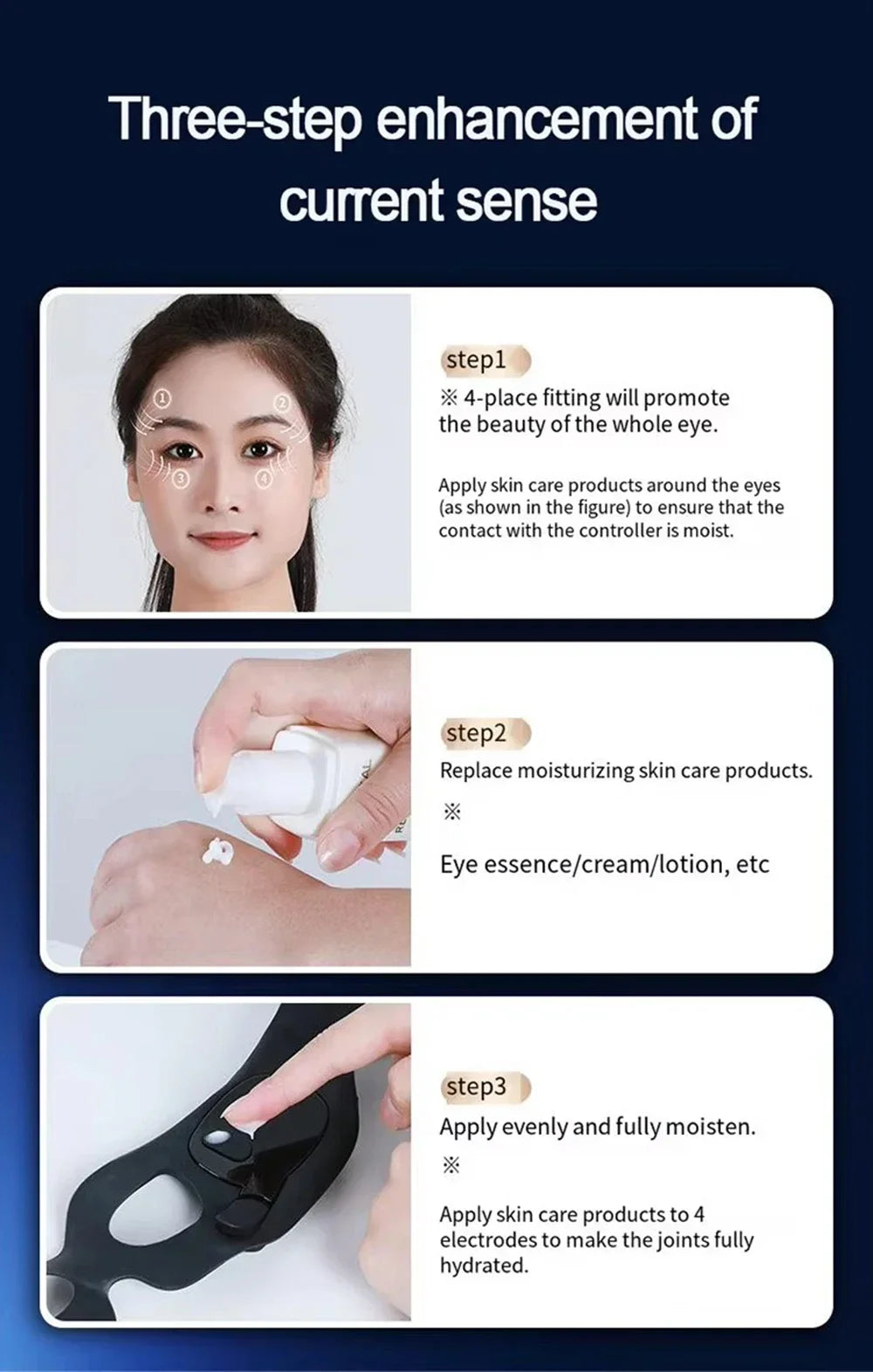 DH Beauty Wearable EMS Eye Massager Mask – Heated, Anti-Wrinkle Appearance, Dark Circle & Puffiness Relief