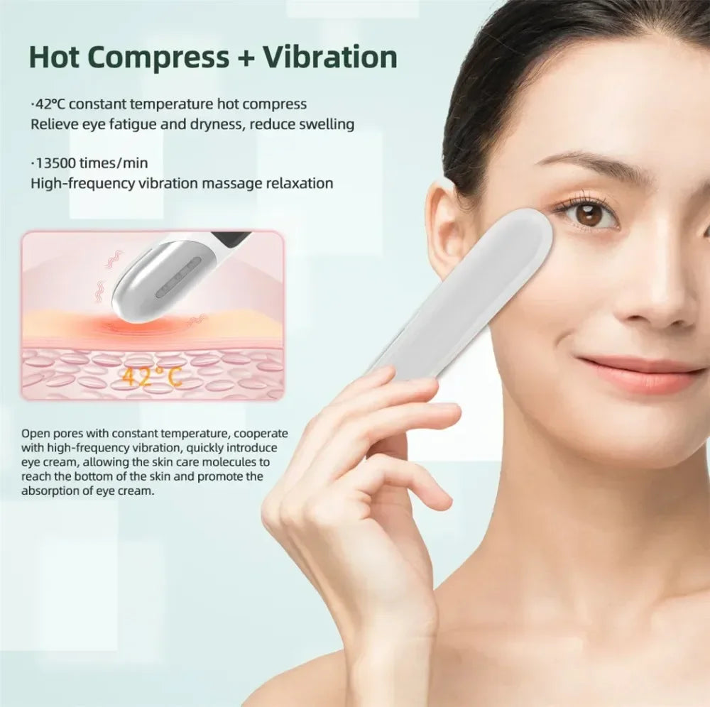 miitina EMS Microcurrent Facial Wand – Red Light, Heat, Vibration, Anti-Wrinkle Appearance, USB Rechargeable