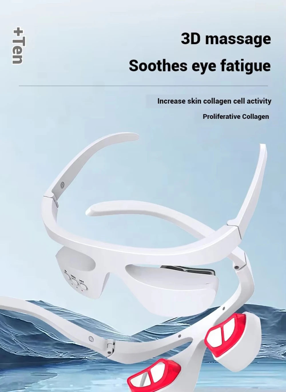 vilnason 3D Visual Eye Massager – Red Light, EMS Micro-Current, Heat for Dark Circle Appearance and Relaxation