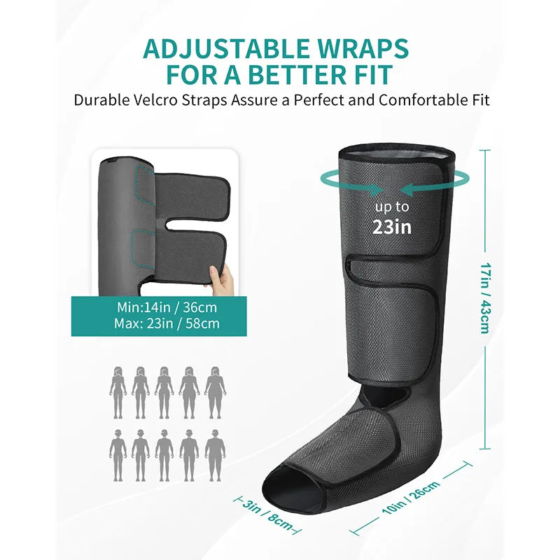 Selfika Air Compression Leg Massager with Adjustable Calf Wraps & Handheld Controller