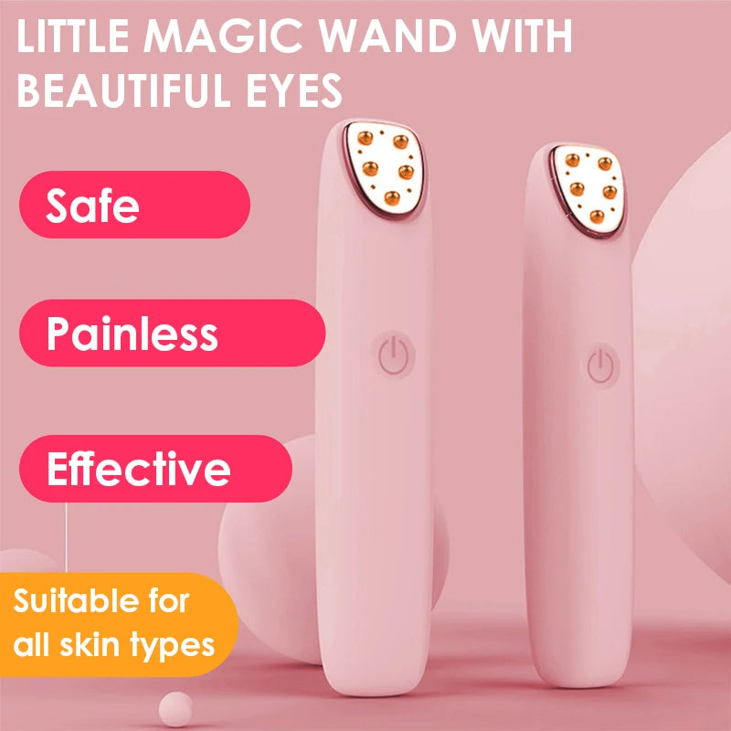 miitina Electric RF EMS Eye Massager Pen – Red Light, Vibration, USB Rechargeable Anti-Wrinkle Appearance