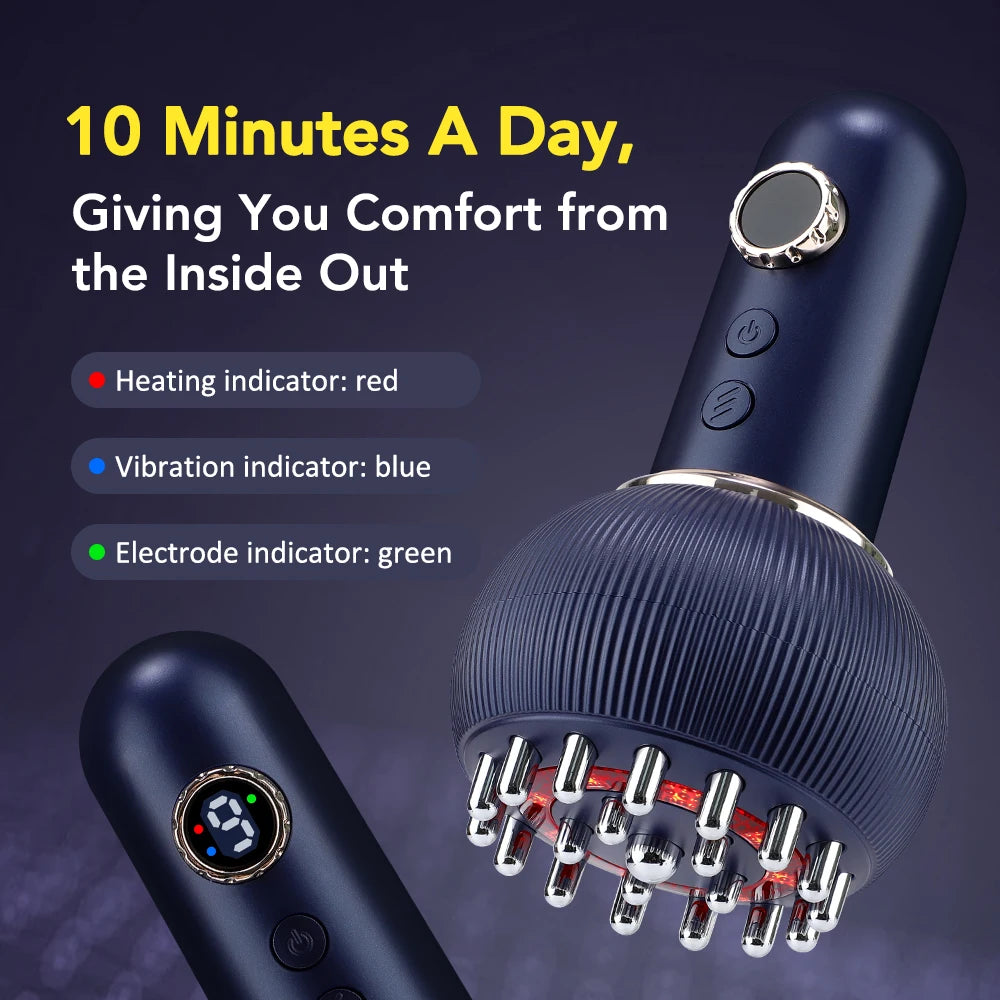 Hailicare Electric Body Massage Brush – Rechargeable, Red Light, Microcurrent, Gua Sha & Heat Therapy