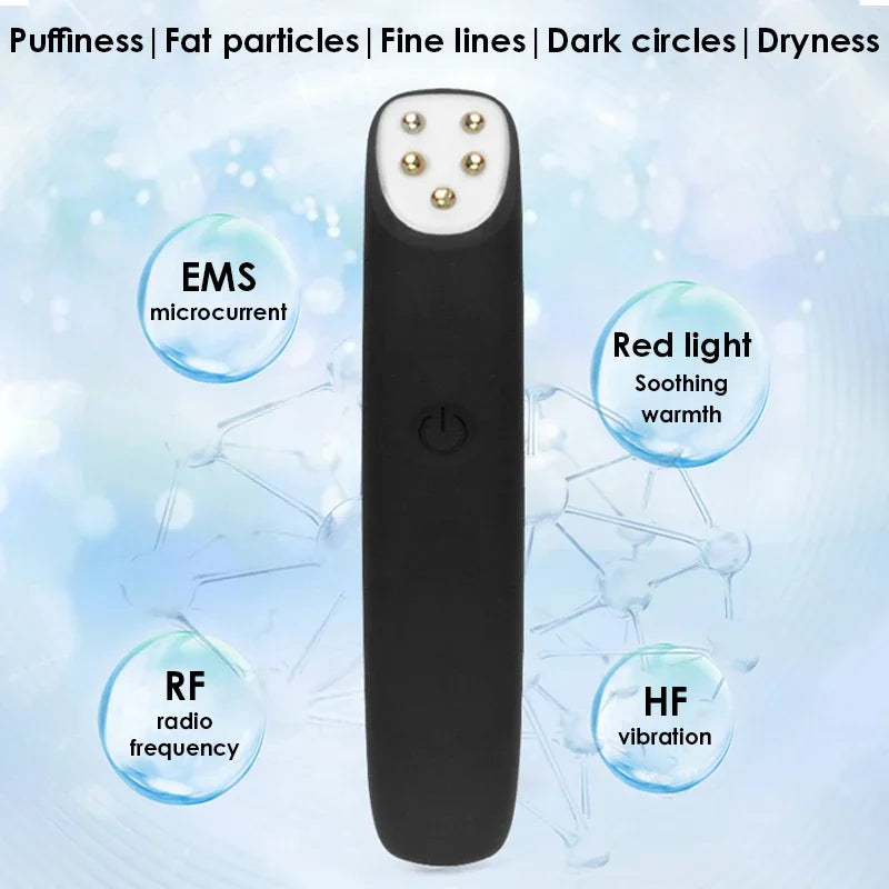 miitina Electric RF EMS Eye Massager Pen – Red Light, Vibration, USB Rechargeable Anti-Wrinkle Appearance
