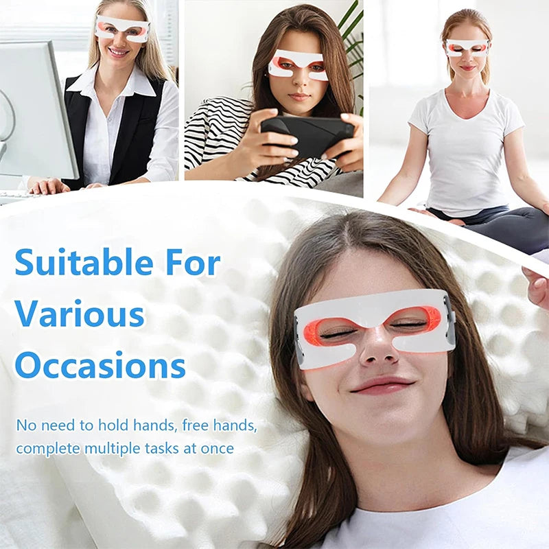 KEMOKO Electric Eye Massager Glasses – LED Light, Vibration, Fatigue Relief, Dark Circle Appearance