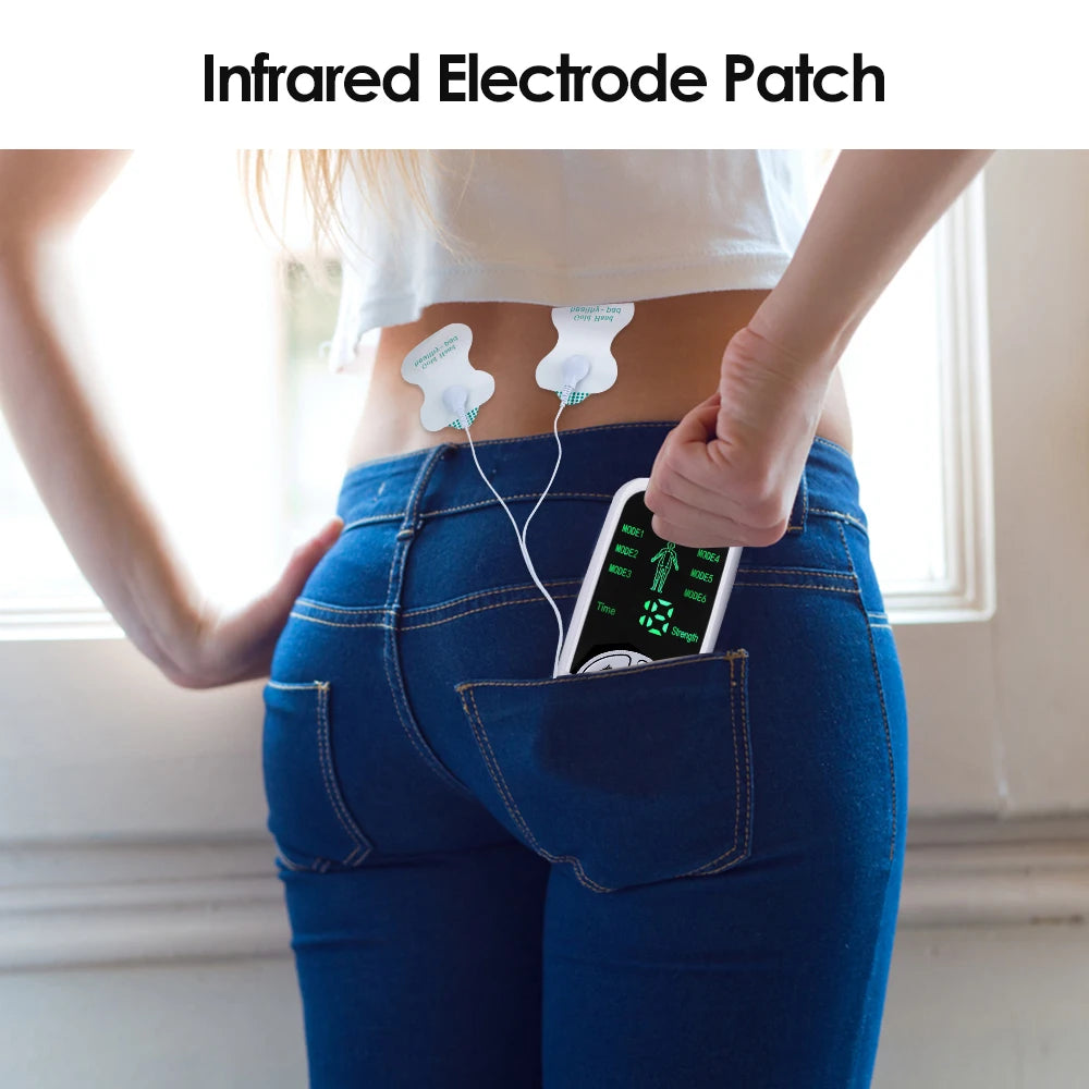Hailicare TENS EMS Electric Muscle Stimulator – Digital Pulse Massager, 6 Modes, Back Neck Shoulder Relief