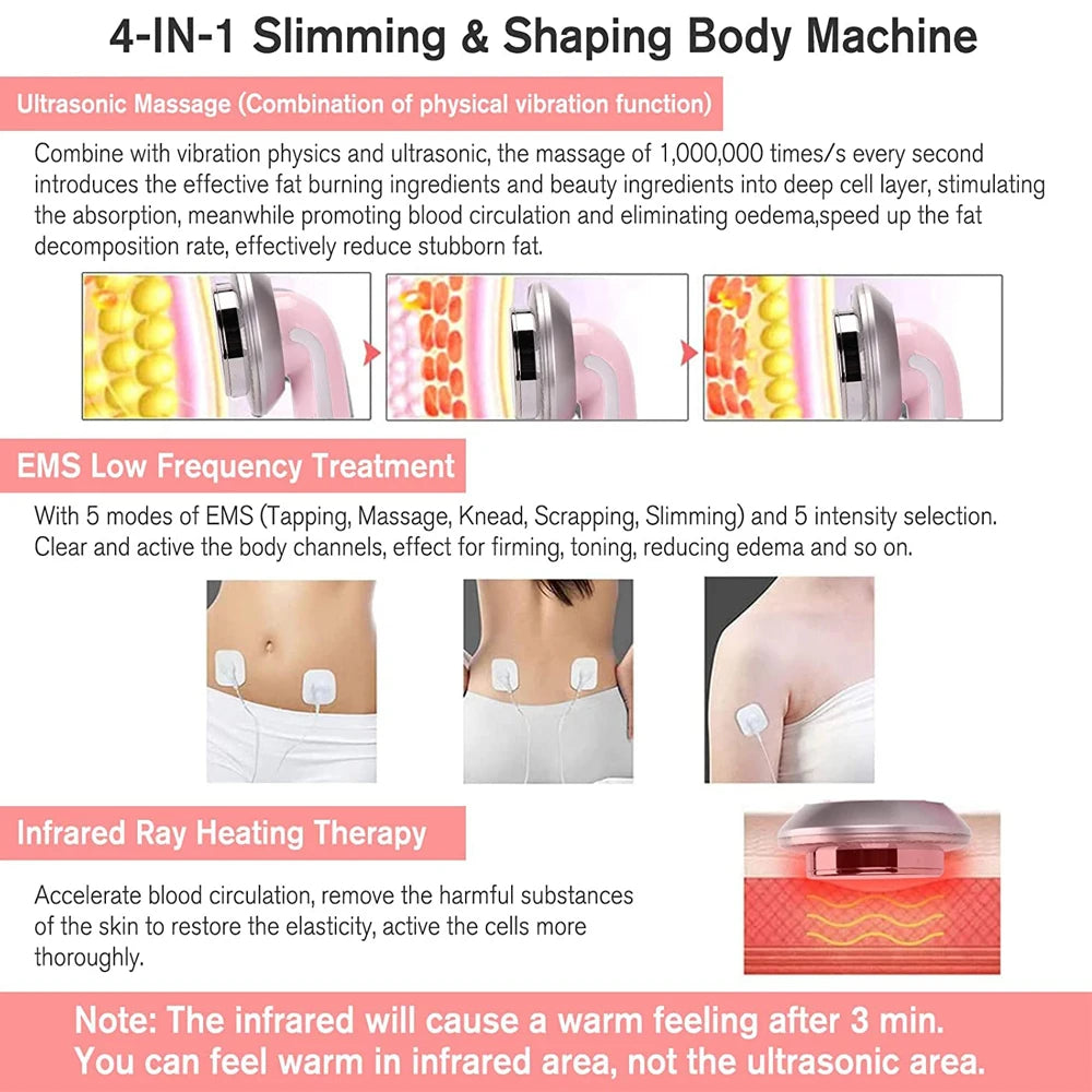 Lesenbeauty 3-in-1 Ultrasonic EMS Massager – Infrared, Body & Face Contouring Appearance Device
