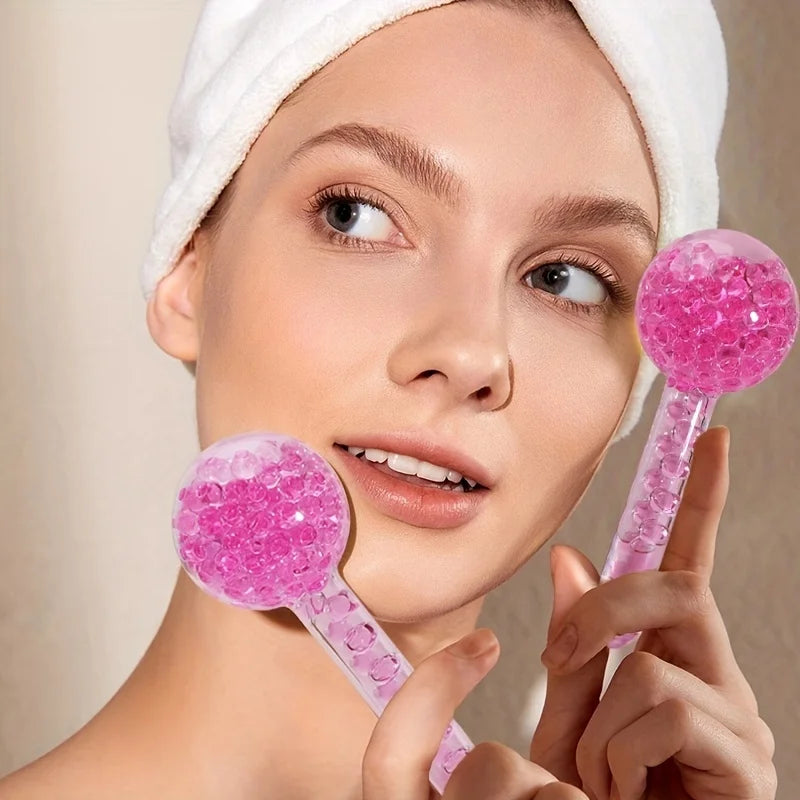 Generic 2Pcs Facial Ice Globes Set – Cooling Balls Massager for Face & Eyes, Reduces Puffiness Appearance