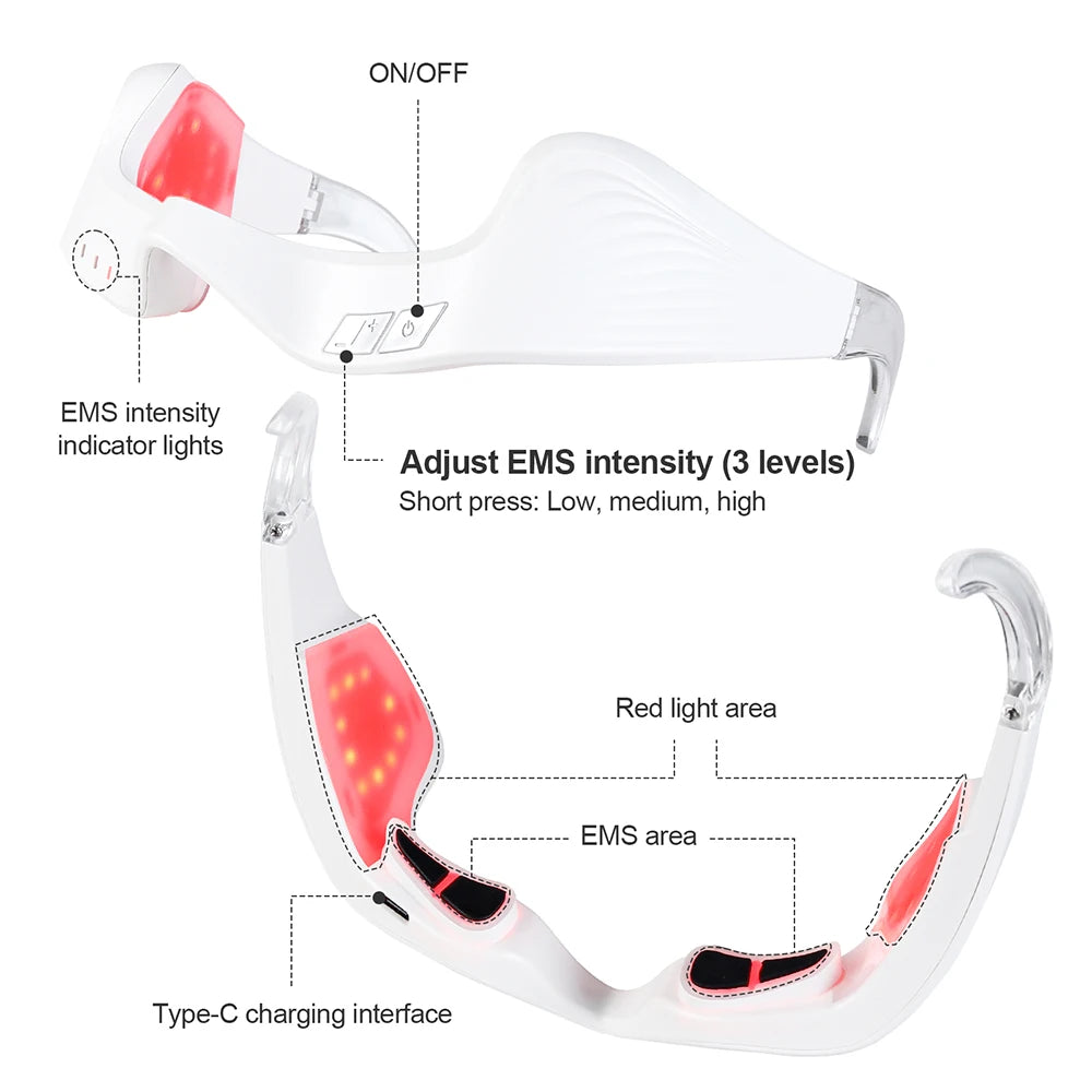 foreverlily Electric Eye Massager Glasses – EMS Microcurrent, Red Light, Warmth, Fatigue Relief