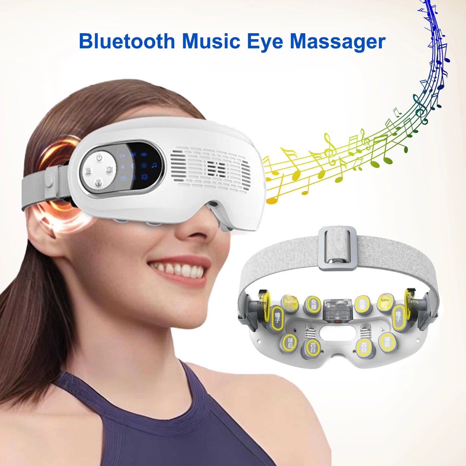 vilnason Advanced Nebulization Eye Massager – Hot and Cold Mist, Vibration, Bluetooth Music Relaxation Device