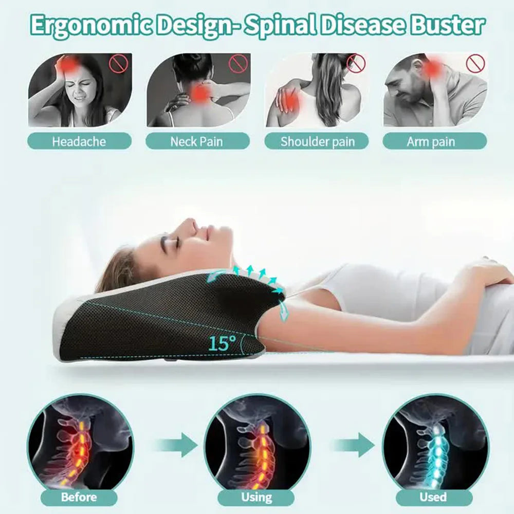 Selfika Butterfly Memory Foam Sleep Pillow for Cervical Support and Comfort