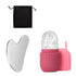 SUOJI 3-Piece Facial Massage Tool Set – Stainless Steel Gua Sha, Ice Roller, & Flannel Bag