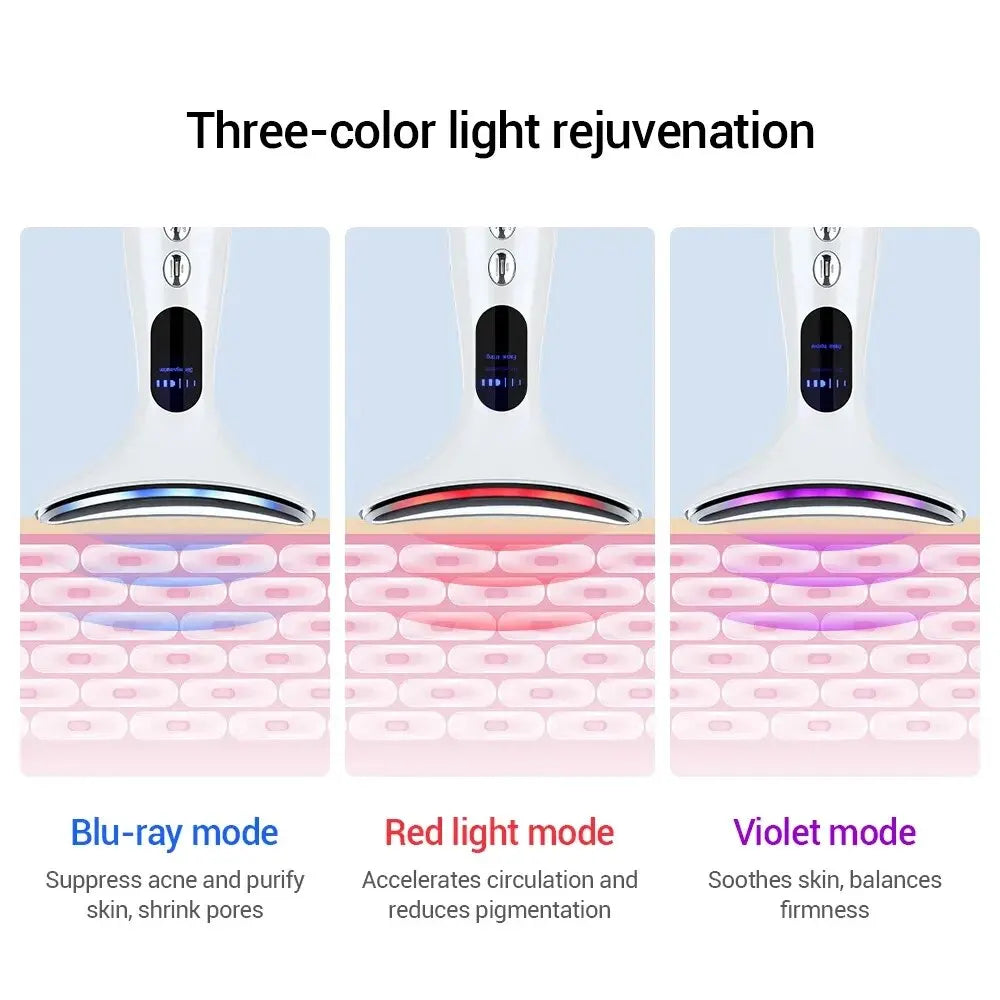 miqmi EMS Microcurrent Neck & Chin Lifting Device – LED Light, Vibration, Anti-Wrinkle Appearance