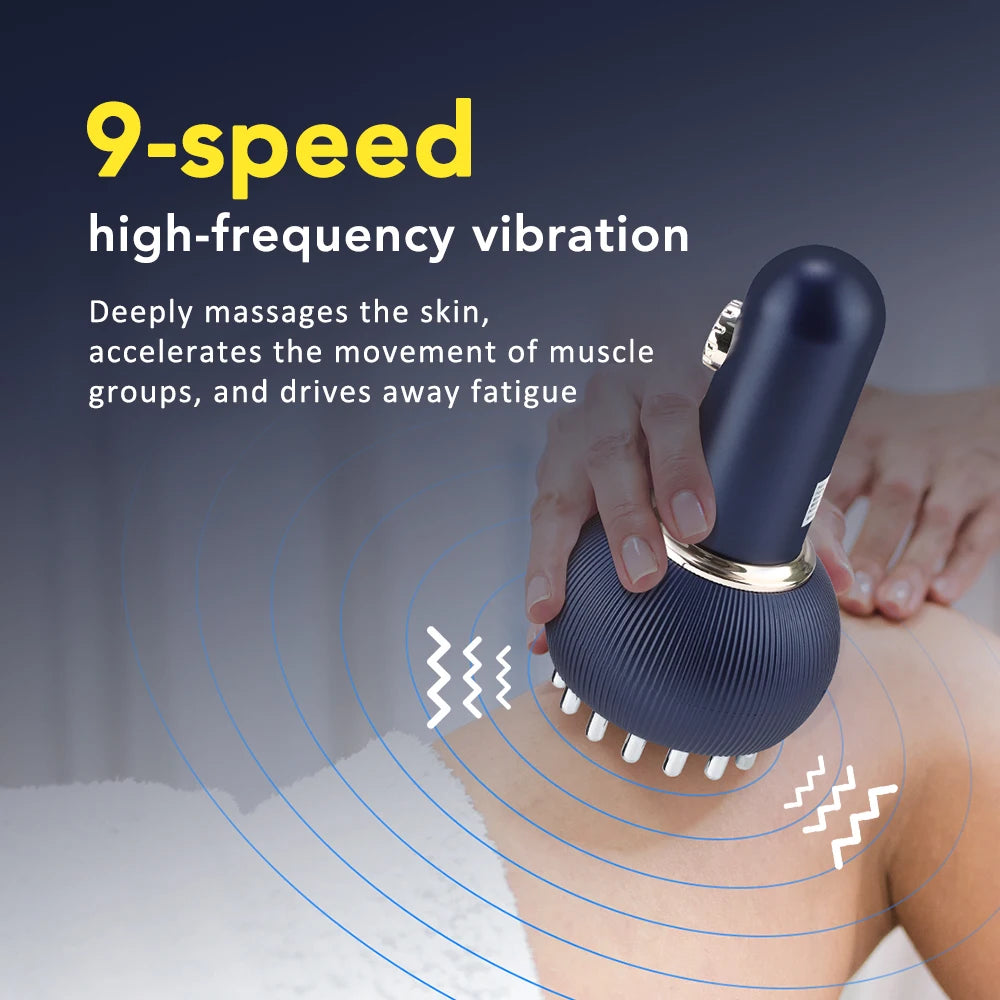 Hailicare Electric Body Massage Brush – Rechargeable, Red Light, Microcurrent, Gua Sha & Heat Therapy