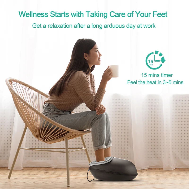 Selfika Fully Wrapped Electric Shiatsu Foot Massager with Heat & Deep-Kneading Rollers