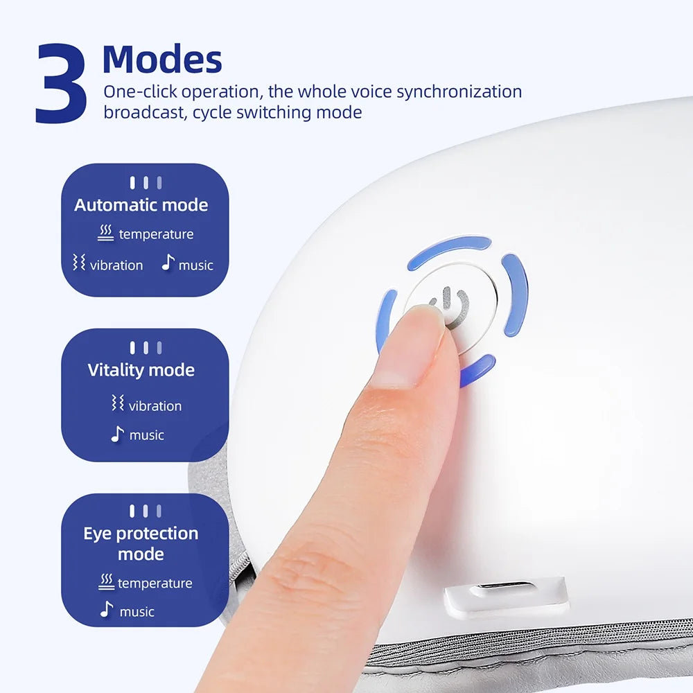 foreverlily 3D Airbag Vibration Eye Massager – Heating, Kneading Relaxation Aid with Built-in Music