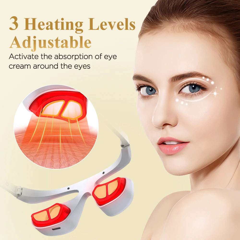 Hailicare EMS Red Light Therapy Eye Massager – Heated, Microcurrent, Dark Circle Appearance & Fatigue Relief