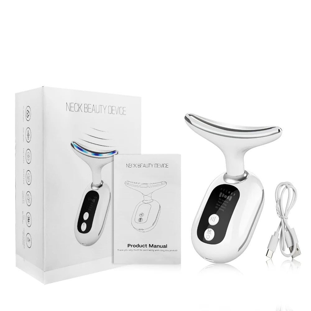 peicon EMS Microcurrent Neck & Face Lifting Massager – Red Light, Heat, Anti-Aging Appearance Device