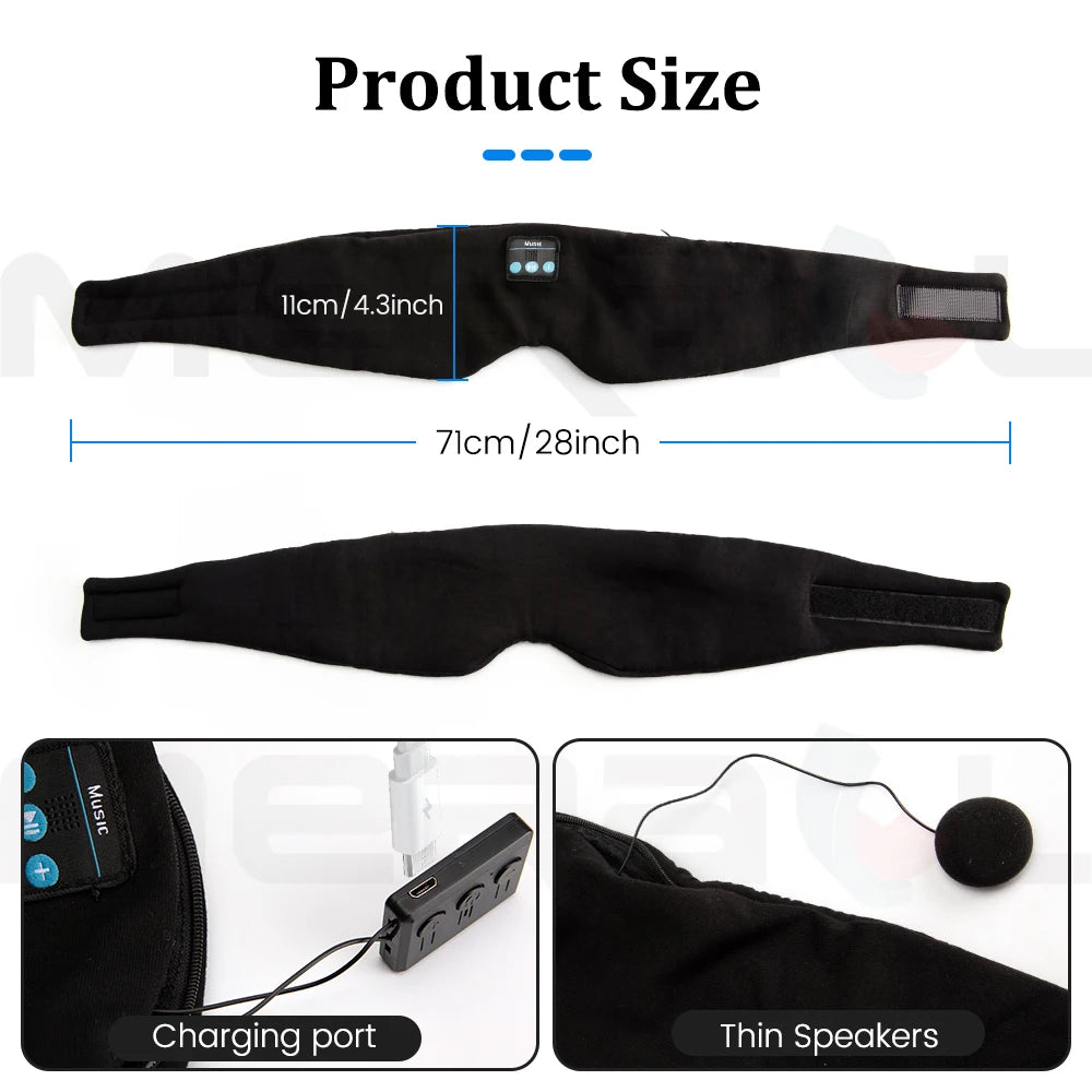 MERALL Bluetooth Sleep Mask Headphones – Wireless Music Eye Mask, Light Blocking, Travel Sleep Aid