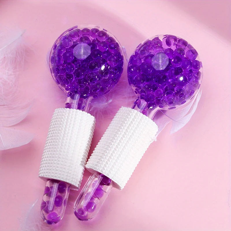 Generic 2Pcs Facial Ice Globes Set – Cooling Balls Massager for Face & Eyes, Reduces Puffiness Appearance