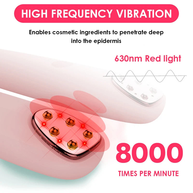 miitina Electric RF EMS Eye Massager Pen – Red Light, Vibration, USB Rechargeable Anti-Wrinkle Appearance