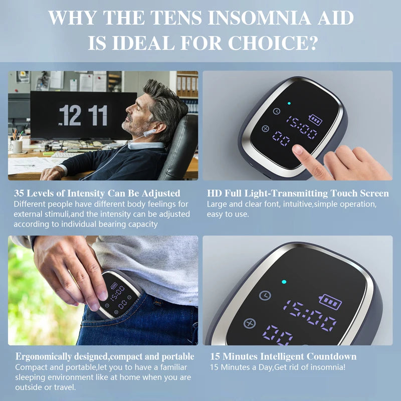 Generic Portable CES Stimulation Sleep Aid Device – Hand-held Relaxation Helper for Restful Sleep