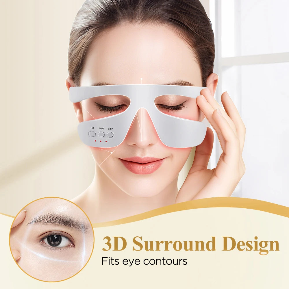 Hailicare EMS Red Light Therapy Eye Massager – Heated, Microcurrent, Dark Circle Appearance & Fatigue Relief