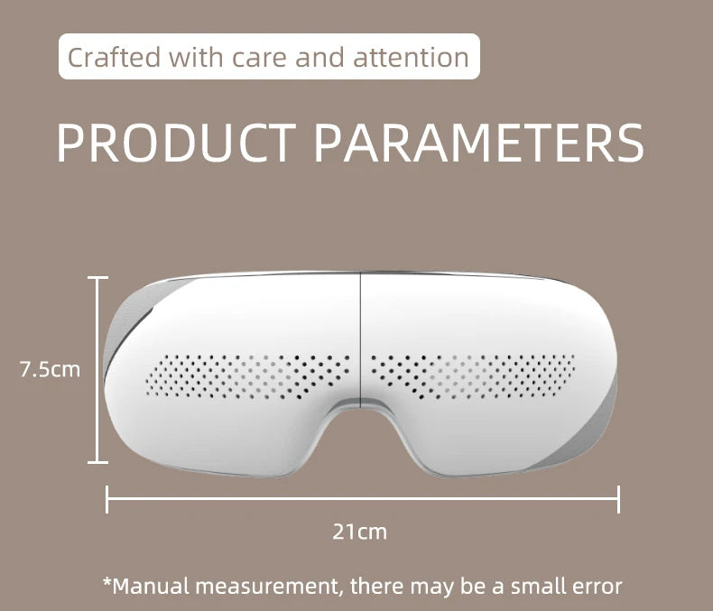 VIMYSHOW Portable Visible Eye Massager – Airbag Kneading, Hot Compress, Bluetooth Music Relaxation Sleep Mask
